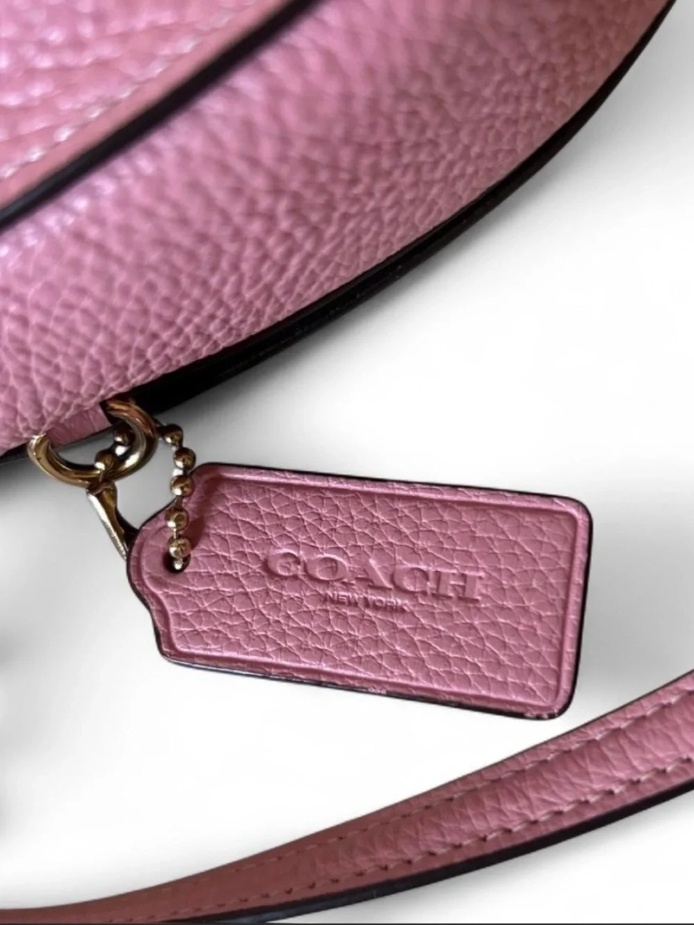 Coach Ellen Saddle Flap Pink Crossbody Bag